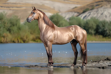Akhal-Teke - Turkmenistan - These horses have a distinctive metallic sheen to their coat and are known for their speed, endurance, and intelligence