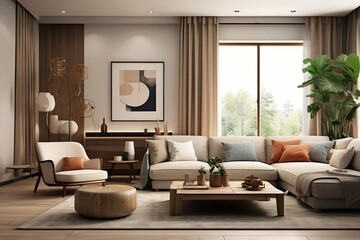 white elegant room with sofa