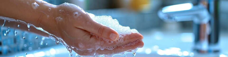 emphasizing frequent handwashing with soap and water - obrazy, fototapety, plakaty