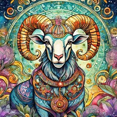 Celestial Aries Zodiac Ram
