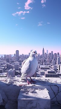 White pigeon with nice view realestic ai generative image