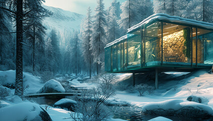  Conceptual design of a modern private house,Generated by AI
