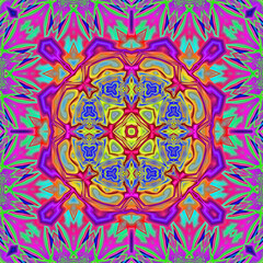3d effect - abstract kaleidoscopic color gradient pattern - 713494463