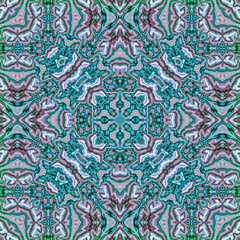 3d effect - kaleidoscopic geometric pattern - 713494481