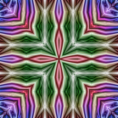 3d effect - abstract kaleidoscopic geometric pattern - 713494611