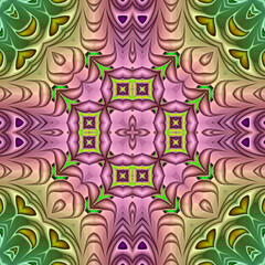 3d effect - abstract colorful kaleidoscopic geometric pattern - 713494819