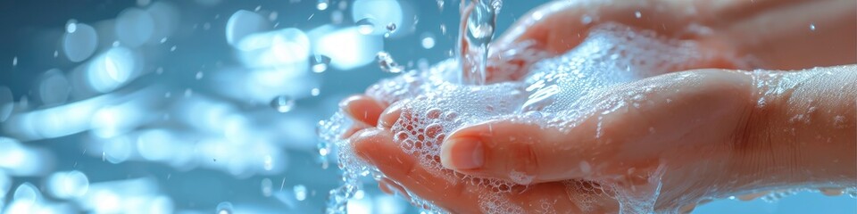 emphasizing frequent handwashing with soap and water - obrazy, fototapety, plakaty