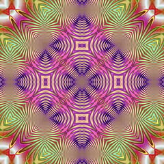 3d effect - kaleidoscopic geometric pattern - 713495043