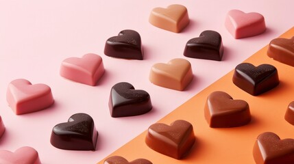 Obraz na płótnie Canvas Romantic Chocolate Elegance heart shaped