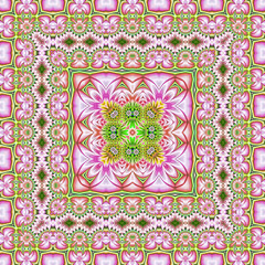 3d effect - abstract kaleidoscopic geometric pattern - 713495487