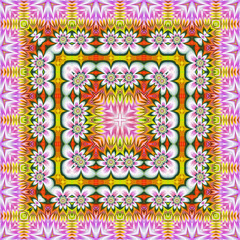 3d effect - abstract kaleidoscopic geometric pattern - 713495621