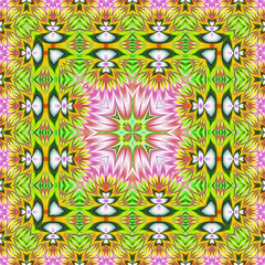 3d effect - abstract kaleidoscopic geometric pattern - 713495623