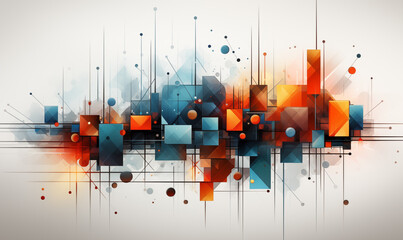 Abstract technology background with geometric elements.