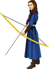 Girl Playing British Traditional Archery Sport