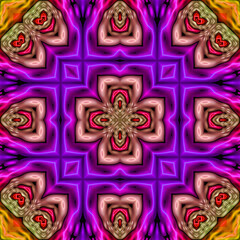 3d effect - abstract kaleidoscopic geometric pattern - 713496052
