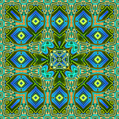 3d effect - abstract kaleidoscopic geometric pattern - 713496659