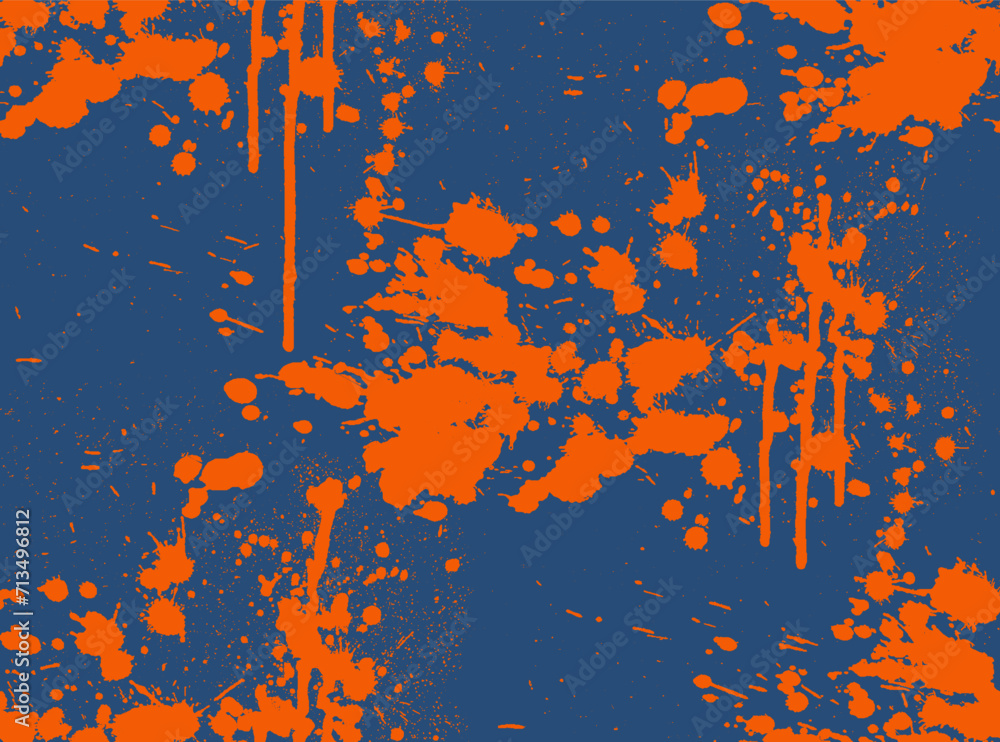 Poster blots orang vector seamless pattern. color ink splashes. grunge splatters. abstract background. grun