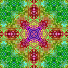 3d effect - abstract colorful kaleidoscopic color gradient graphic - 713497057