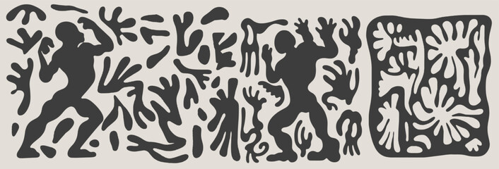 Modern abstract organic melting shapes. Vector set of shapes inspired by modernism style.