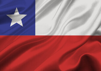 Chile flag waving in the wind.