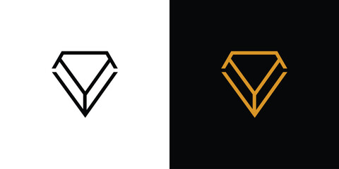 Unique and elegant Diamond V logo design