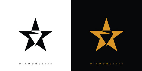  Unique and elegant Diamond star logo design