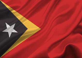 East timor flag waving in the wind.
