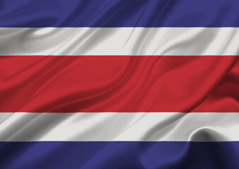 Costa Rica flag waving in the wind.