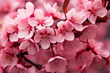 Obraz na płótnie Canvas Sakura Vertical Version Of Pink Cherry Blossom Spring
