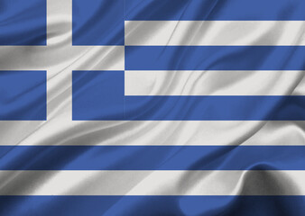Greece flag waving in the wind.