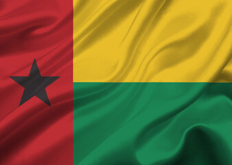 Guinea bissau flag waving in the wind.