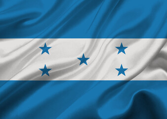 Honduras flag waving in the wind.