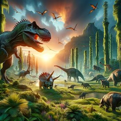 dinosaurs in the woods © Calin