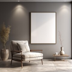 design scene with a sofa mockup empty painting 