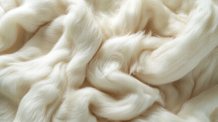 In the photograph, the volume and fluffy of wool are visible, as if it is a cloud of comfort, prom
