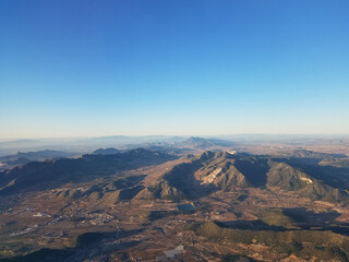 Airplane aerial view of Spain - 713506633