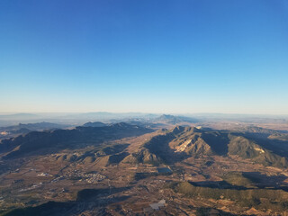 Fototapeta na wymiar Airplane aerial view of Spain