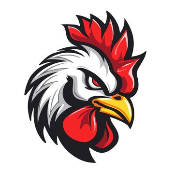 Esport vector logo chicken, rooster, hen, icon, vector, sticker, head