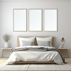 Bedroom With Bed and Wall Pictures