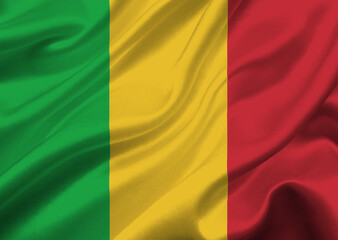 Mali flag waving in the wind.