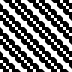 Fototapeta premium Seamless pattern. Figures, checks ornament. Shapes, squares backdrop. Folk wallpaper. Polygons, forms background. Ethnic mosaic. Signs, tiles abstract. Digital paper, textile print. Vector artwork.