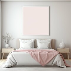 Cozy White Bedroom With Pink Blanket on Bed