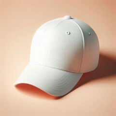 white cap mockup on a peach background