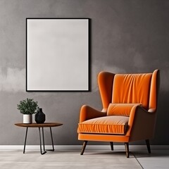 design scene with a sofa mockup empty painting 