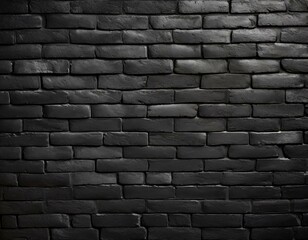 Texture of a black painted brick wall as a background