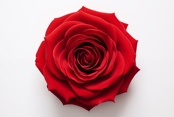 one red rose white background 