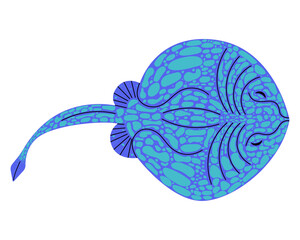 Vector illustration of a realistic stingray in flat style.