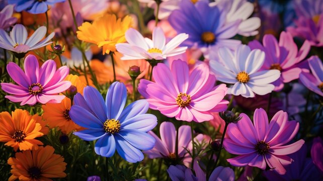 Colorful blooming summer season beautiful flowers pictures
