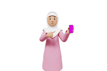 3d man holding a cellphone while interacting, expressing and smiling at the camera with a transparent background