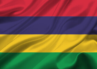 Mauritis flag waving in the wind.